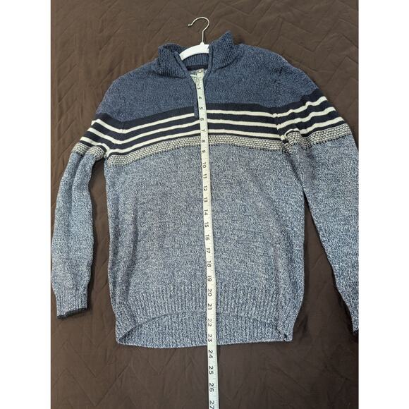 Men's blue 2 tone 1/4 zip knit sweater by Urban Pipeline size Large - Picture 9 of 9